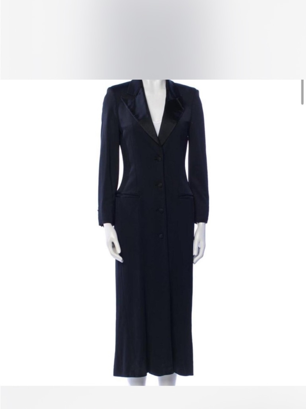 Alberta Ferretti Black Satin-Trim Midi Blazer Dress
